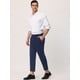thumbnail image 4 of Lars Amadeus Pantalones Pitillo Recortados De Color Liso Para Hombre Pantalones De Vestir Hasta El Tobillo Con Frente Plano Azul marino L Unique Bargains Pantalones, 4 of 6