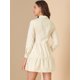 thumbnail image 5 of Allegra K Minivestido de algodón con cuello de punta escalonado y botones en la parte delantera para Unique Bargains Casual, 5 of 6