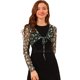 thumbnail image 1 of Allegra K Cárdigan floral elegante para mujer con lazo en la parte delantera, malla transparente y e Unique Bargains Cárdigan, 1 of 6