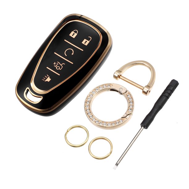 Auto TPU Inteligente Sin Llave Entrada Remoto Control Llavero Estuche Juego Negro Unique Bargains AutoAccesorioMisc