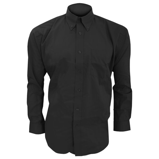 Kustom Kit - Camisa de manga larga formal Modelo Oxford Corporate hombre caballero - Fiesta/Trabajo/ Kustom Kit UTBC594_black