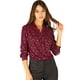 thumbnail image 1 of Allegra K Blusa de estrellas con lunares brillantes dorados de manga larga metálica vintage para mujer borgo?a XS Unique Bargains Blusa, 1 of 6
