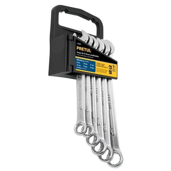 Juego de 6 Llaves Pretul Combinadas Milimétricas con Estuche