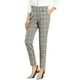 thumbnail image 1 of Pantalón Recortado Oficina Cintura Alta A Cuadros De Tartán Para Mujer Gris Marrón Cuadros M Unique Bargains Pantalones, 1 of 6