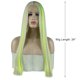 thumbnail image 2 of Encaje Delantero Pelucas Largo Lacio Pelo Fluorescente Verde Rubio Mechas 24" Unique Bargains pelucas de reemplazo de cabello, 2 of 7