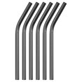 thumbnail image 1 of 6uds Reutilizables Metal Pajillas, 9.5" Inoxidable Acero Beber Pajilla para Malteada, Burbuja T?, Fr?o Bebida (0,5" Ancho, Doblado, Negro) Unique Bargains Pajita, 1 of 7