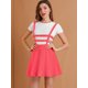 thumbnail image 2 of Allegra K Disfraz de Halloween para mujer, plisado, una línea, cintura elástica, tirantes Kawaii, mi Unique Bargains Falda, 2 of 6