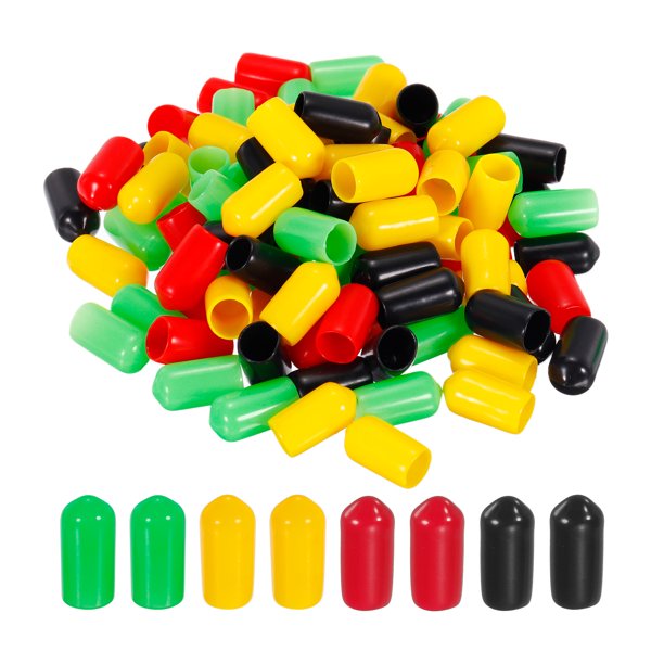 100uds 8mm Goma Extremo Tapas Cubierta Surtido PVC Vinilo Tornillo Rosca Protector Redondo Cable Estante Tapas para Tornillo Perno Tubería Valla Poste Unique Bargains galletas de ferretería