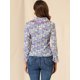 thumbnail image 5 of Allegra K Blusa con cuello Peter Pan para mujer, blusa de gasa de manga larga con botones en contras Unique Bargains Blusa, 5 of 6