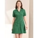 thumbnail image 4 of Vestido Camisero Con Botones Y Cinturón De Manga Corta Y Solapa Vintage Para Mujer Verde oscuro XL Unique Bargains vestidos costura lateral bolsillo fruncido puño cintura definida sinch, 4 of 6