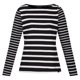 thumbnail image 1 of Regatta - Camiseta Farida de Rayas de Manga Larga para Mujer (Negro, Nieve Blanca) Regatta UTRG8449_blacksnowwhite, 1 of 6