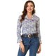 thumbnail image 1 of Allegra K Blusa con cuello Peter Pan para mujer, blusa de gasa de manga larga con botones en contras Unique Bargains Blusa, 1 of 6