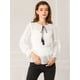 thumbnail image 3 of Allegra K Blusa Peplum Bordado Cintura Fruncida Cuello De Borla Panel De Encaje Para Mujeres Blanco Unique Bargains Blusa, 3 of 6