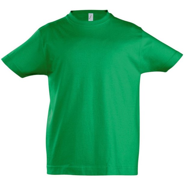 SOLS - Camiseta básica de manga corta Modelo Imperial Unisex algodón grueso Niños Niñas - Deportes/Gimnasia/Correr (Verde Kelly) SOLS UTPC361_kellygreen