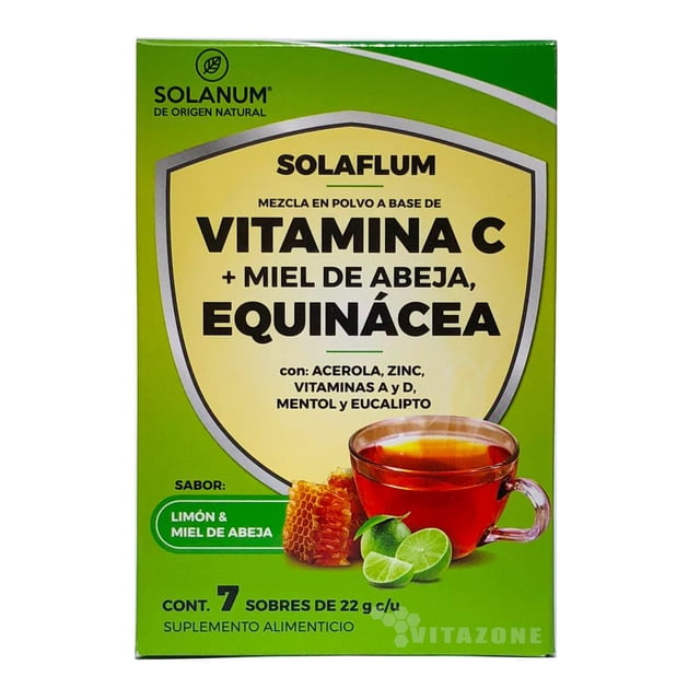 Mezcla en polvo Solanum vitamina C, miel de abeja y equinácea 7 sobres 22 g c/u