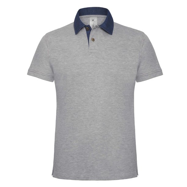 B&C - Polo de manga corta con cuello vaquero 100% algod?n Modelo Forward Hombre Caballero - Verano/D B and C UTRW3053_denimheathergrey