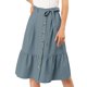 thumbnail image 1 of Allegra K Falda A Media Pierna Con Volantes De Gasa Con Cinturón Y Cintura Alta Vintage Con Decoración De Botones Para Mujer Azul polvoriento XS Unique Bargains Falda, 1 of 6