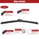 thumbnail image 4 of Ofertas únicas Limpiaparabrisas de ventana delantera de silicona de 19 pulgadas Conducción izquierda Toda la temporada sin adaptador Negro Unique Bargains limpiaparabrisas, 4 of 6