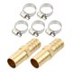 thumbnail image 1 of Unique Bargains 2 juegos de 16 mm de púas para manguera, tubo de púas, montaje de tubería, conectores de montaje de manguera de cobre con abrazaderas Unique Bargains adaptadores de inyección de combustible, 1 of 8