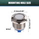 thumbnail image 3 of Ofertas únicas 5 piezas de luz indicadora LED 19 mm 12 V carcasa de metal impermeable piloto tablero Unique Bargains luces exteriores, 3 of 6