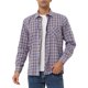thumbnail image 2 of Lars Amadeus Camisas casuales a cuadros de manga larga con botones y bolsillo para hombre marrón azu Unique Bargains Camisas, 2 of 6