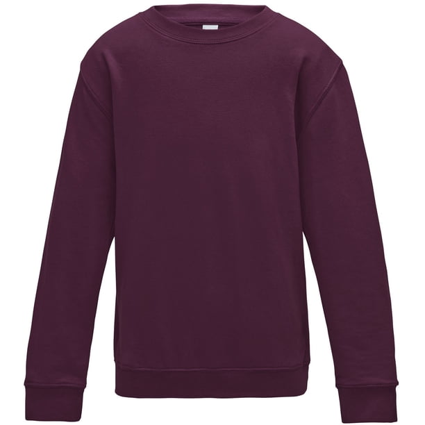 AWDis Just Hoods - Sudadera básica con cuello redondo Unisex para niños niñas (Burdeos) Awdis UTRW3485_burgundy