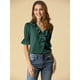 thumbnail image 3 of Blusa De Manga De Campana Con Cuello En V Y Volantes Para Mujer, Blusa Campesina De Gasa Informal Vi Unique Bargains Blusa, 3 of 6