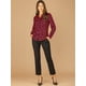 thumbnail image 5 of Allegra K Blusa de estrellas con lunares brillantes dorados de manga larga metálica vintage para mujer borgo?a XS Unique Bargains Blusa, 5 of 6