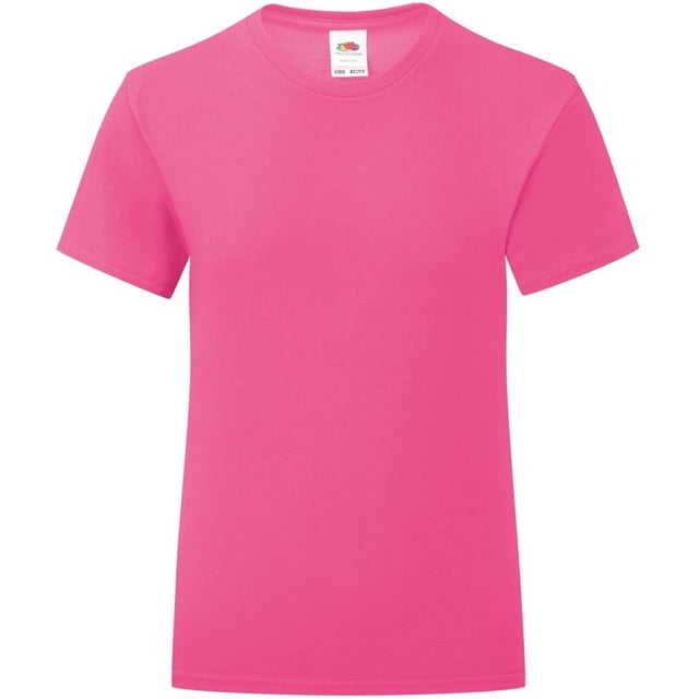 Fruit Of The Loom - Camiseta modelo Iconic para niñas (Rosa Fucsia) Fruit of the Loom UTPC3399_fuchsiapink