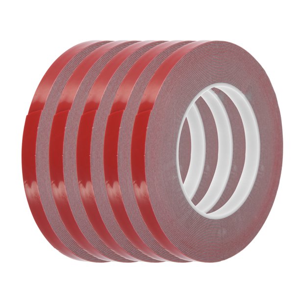 5uds 10mx1cm Acrílico Doble Cara Palo Adhesivo Cinta Rollo para Coche Unique Bargains cinta automotriz