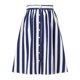 thumbnail image 1 of Allegra K Falda Mujer Midi A Rayas Con Botones Y Elástica, dos colores Blanco azul XS Unique Bargains Falda, 1 of 6