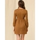 thumbnail image 5 of Allegra K Vestidos de cuello en V con cordones para mujer Mini vestido de una línea de gamuza sintét Unique Bargains Casual, 5 of 6