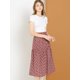 thumbnail image 3 of Faldas vintage para mujer Falda midi fluida floral con cintura elástica y línea A Rubor rojo XL Unique Bargains Falda, 3 of 7