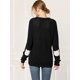 thumbnail image 5 of Allegra K Suéter Suelto Para Mujer Caída Del Hombro Parche De Codo De Gato Negro XL Unique Bargains Suéter, 5 of 6