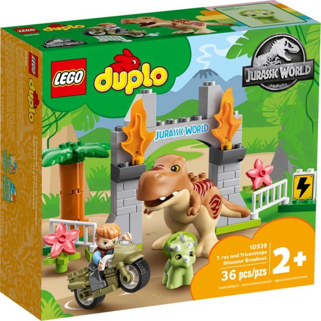 Set LEGO DUPLO Fuga del T Rex y el Triceratops 36 Piezas