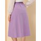 thumbnail image 5 of Falda de algodón de cintura elástica vintage campesina para mujer Faldas médicas a media pierna con Unique Bargains Falda, 5 of 6