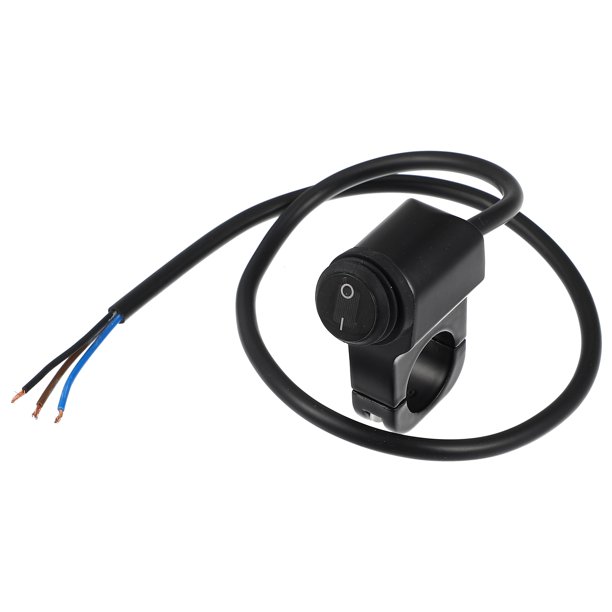 DC 12V 22mm Moto Manubrio Alternar Interruptor Aluminio Aleación Negro Unique Bargains interruptores de deportes motorizados