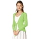 thumbnail image 1 of Cardigan Dobladillo Rizado Rebeca De Punto Frente De Corbata Para Mujeres Verde claro XL Unique Bargains Cárdigan, 1 of 6