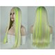 thumbnail image 3 of Encaje Delantero Pelucas Largo Lacio Pelo Fluorescente Verde Rubio Mechas 24" Unique Bargains pelucas de reemplazo de cabello, 3 of 7