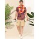 thumbnail image 3 of Lars Amadeus Camisas florales casuales para hombres Camisa de manga corta con estampado de flores co Unique Bargains Camisas, 3 of 6
