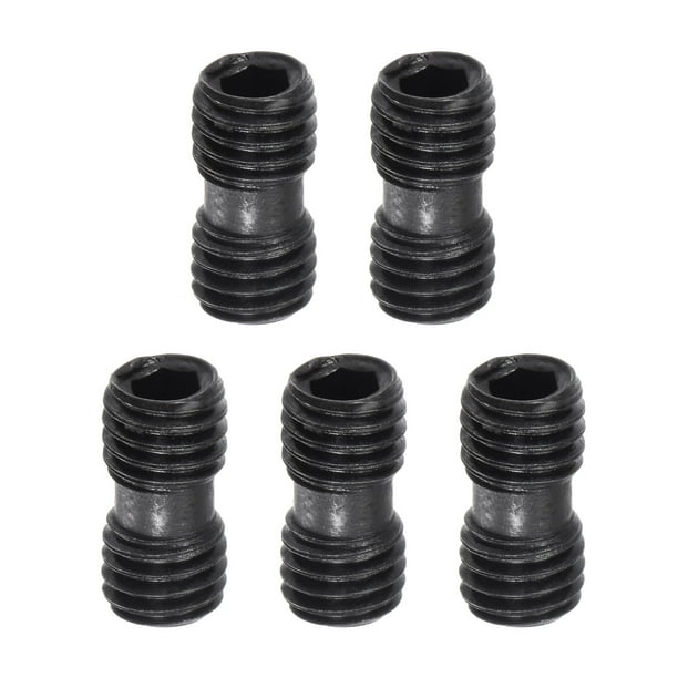 M8x16-1.25 Hexagonal Cabeza Fijación Tornillo, Doble Cabeza Único Agujero, para CNC Torno Torneado Portaherramientas, Derecha-Mano Rosca y Izquierda-Mano Rosca, 5uds Unique Bargains tornillos de máquina