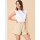 thumbnail image 5 of Allegra K Pantalones Cortos Tipo Cargo Retro Con Volantes Cintura Alta De Lazo Para Mujer Beige XL Unique Bargains Pantalones, 5 of 6