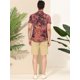 thumbnail image 5 of Lars Amadeus Camisas florales casuales para hombres Camisa de manga corta con estampado de flores co Unique Bargains Camisas, 5 of 6