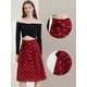 thumbnail image 2 of Allegra K Falda midi vintage de cintura alta elástica con cinturón para mujer Corazones rojos M Unique Bargains Falda, 2 of 6