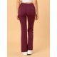 thumbnail image 5 of Allegra K Pantalones de yoga Bootcut para mujer con 4 bolsillos Pantalones de entrenamiento casual con control de barriga de cintura alta Vino rojo XS Unique Bargains Pantalones, 5 of 6