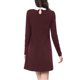 thumbnail image 5 of Minivestido corto acampanado de manga larga con cuello en contraste para mujer borgoña XL Unique Bargains Minivestido, 5 of 6