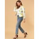 thumbnail image 3 of Allegra K Chaqueta Tipo Blazer Informal Con Solapa De Muesca Y Manga Larga Para Mujer Limón blanco M Unique Bargains Chaqueta, 3 of 6