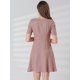 thumbnail image 5 of Vestido Acampanado Vintage Cuello V Manga Cort Lunares Para Mujer Rosa XS Unique Bargains Vestido, 5 of 6