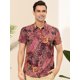 thumbnail image 2 of Lars Amadeus Camisas florales casuales para hombres Camisa de manga corta con estampado de flores co Unique Bargains Camisas, 2 of 6