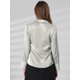 thumbnail image 5 of Blusa De Trabajo De Oficina Manga Larga Sólido Cuello Pico Vuelto Para Mujer Gris S Unique Bargains Blusa, 5 of 6